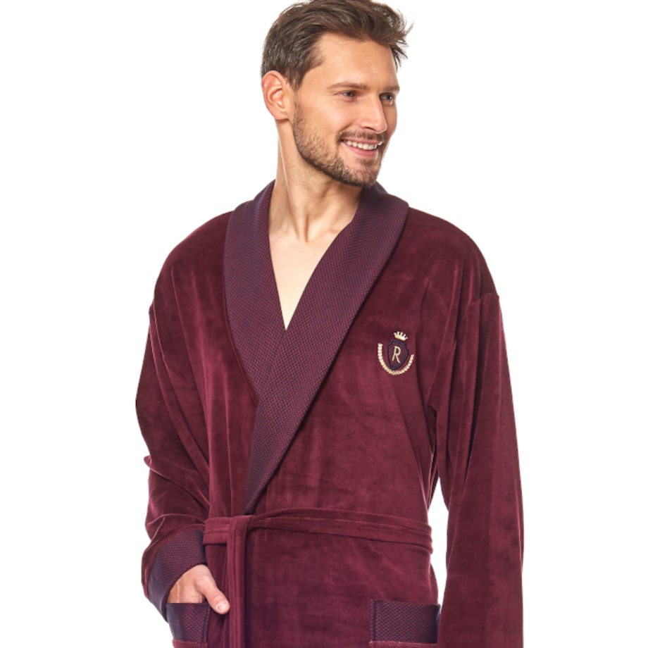 Szlafrok Duke 9102 Bordowy Bordowy, M