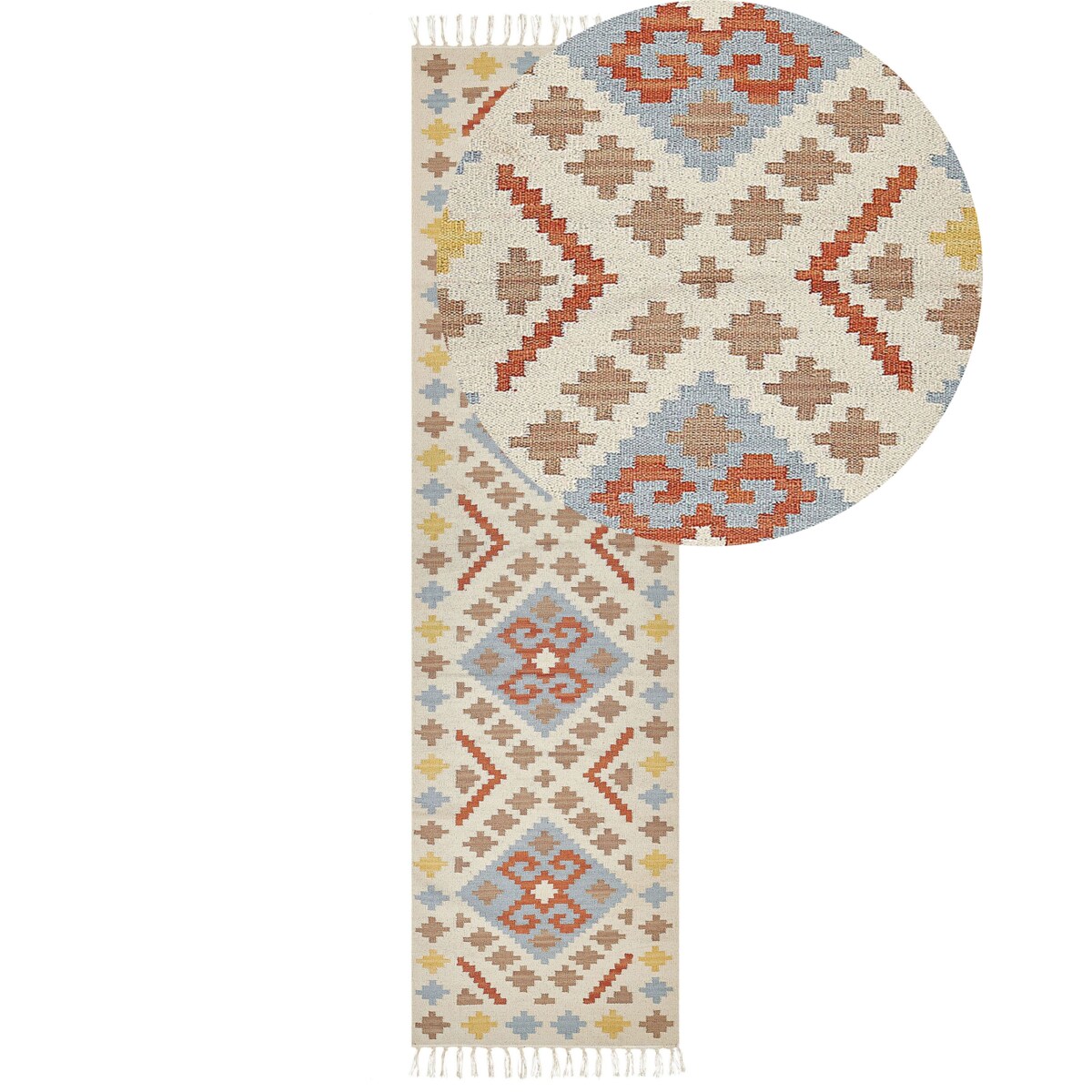 Dywan bawełniany kilim 80 x 300 cm wielokolorowy ATAN