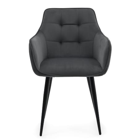 Krzesło tapicerowane welurowe GALLO velvet szary
