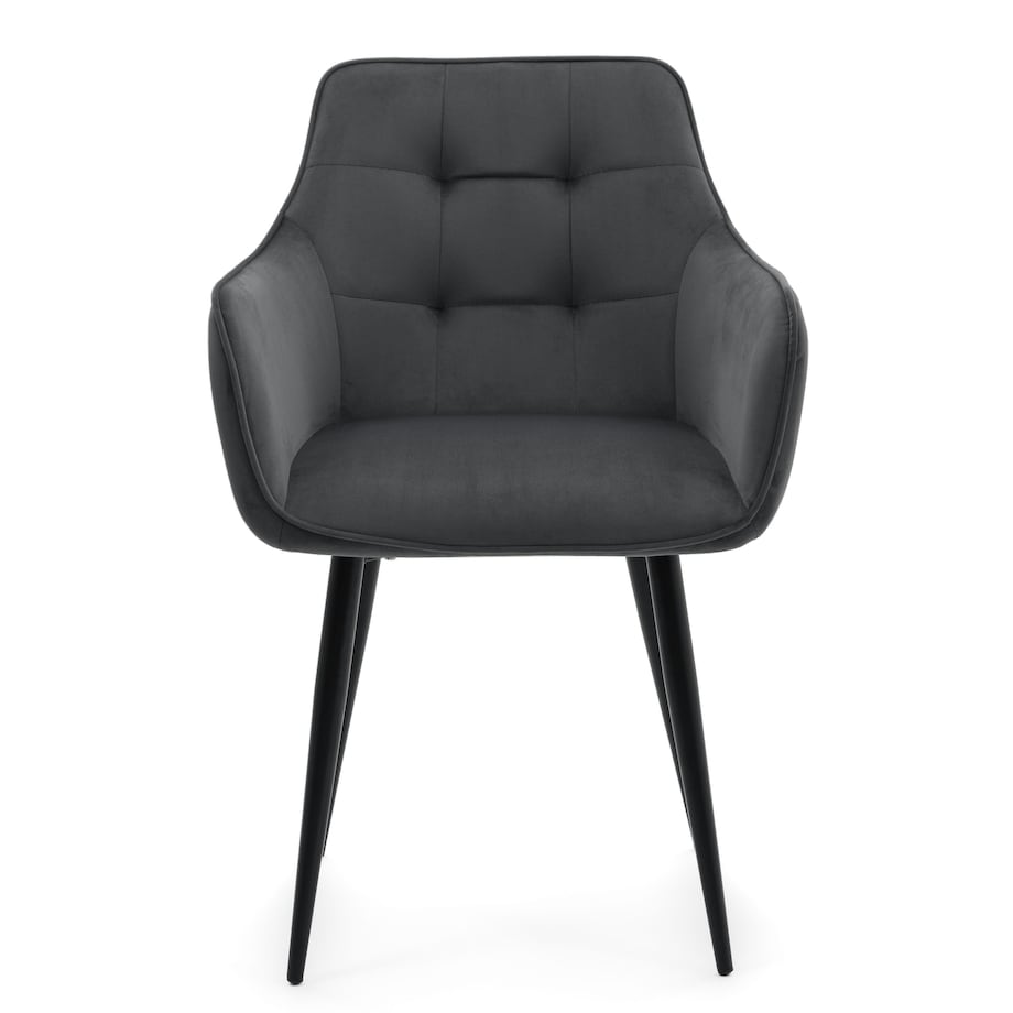 Krzesło tapicerowane welurowe GALLO velvet szary