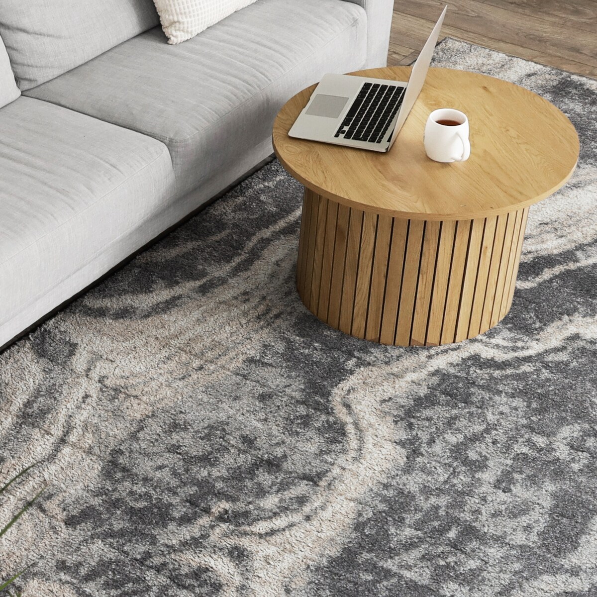 Dywan Mono 160x230 cm Marmur Antracytowy