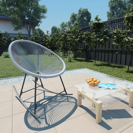 vidaXL Bujane krzesło ogrodowe, szare, rattan PE