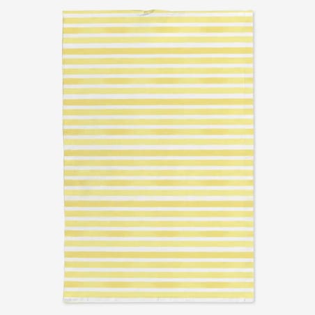 Lniany ręcznik kuchenny - żółte paski