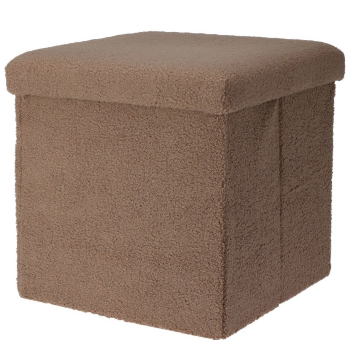 Pufa ze schowkiem boucle BINI, 38 x 38 x 38 cm