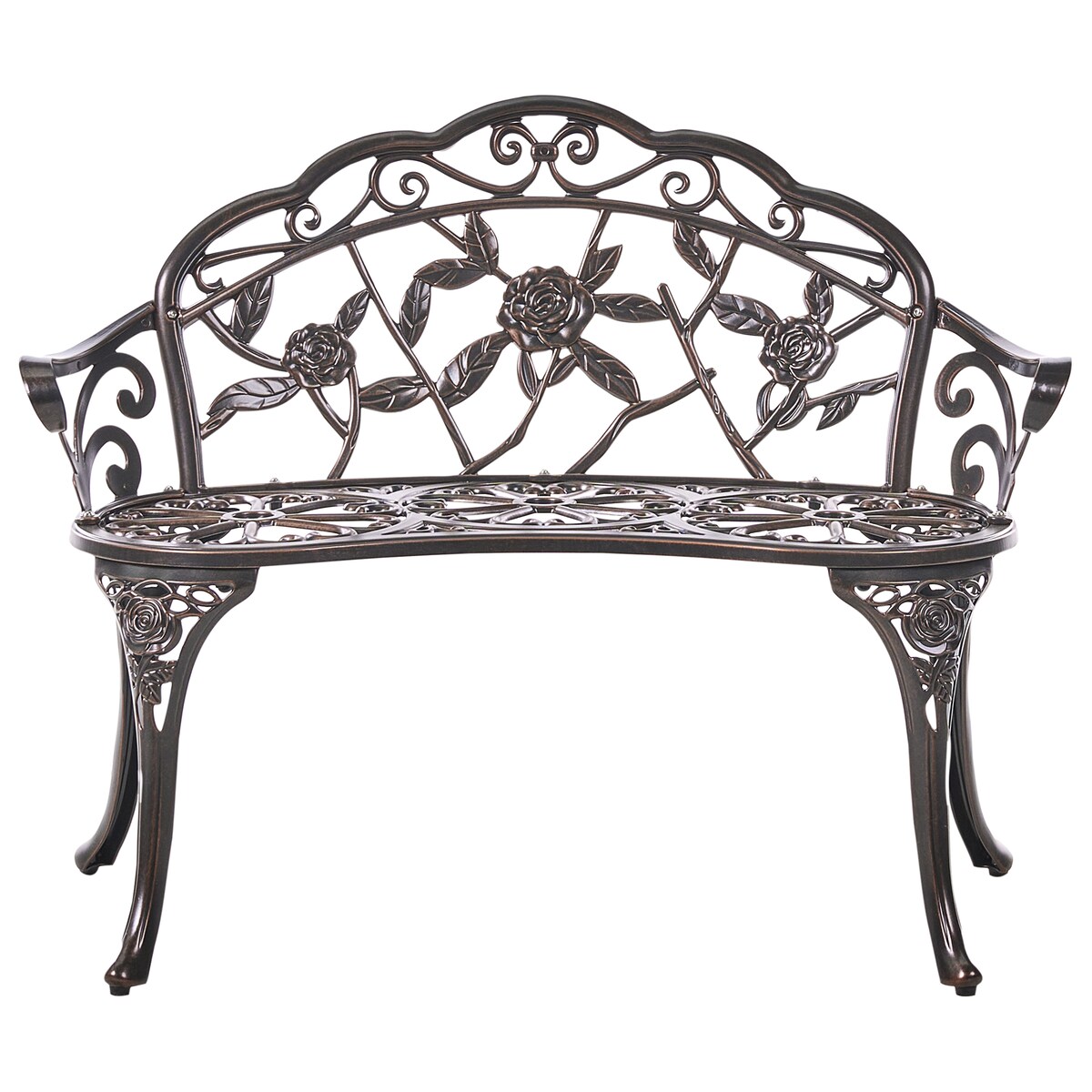 Ławka ogrodowa PIURA 88 cm Metal Ciemnobrązowy