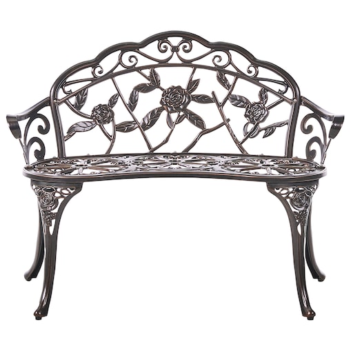 Ławka ogrodowa PIURA 88 cm Metal Ciemnobrązowy