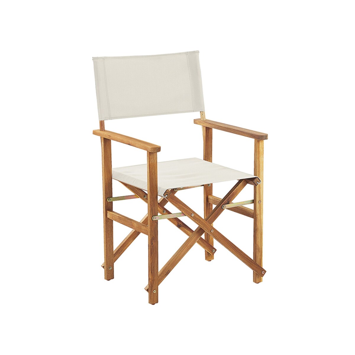 Zestaw 2 krzeseł ogrodowych akacjowy jasne drewno z białym CINE