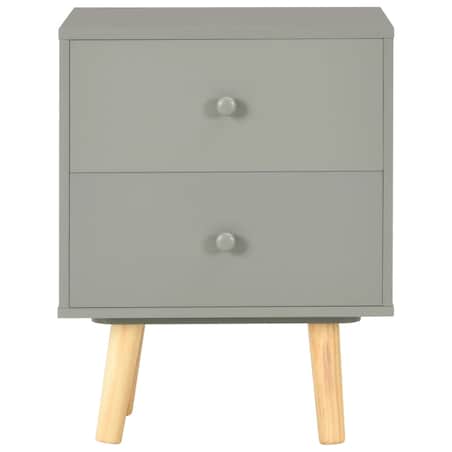 vidaXL Szafki nocne, 2 szt., szare, 40x30x50 cm, lite drewno sosnowe