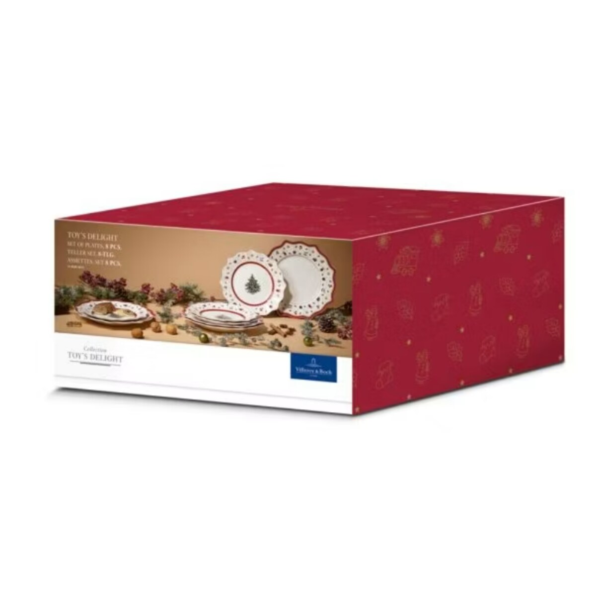 Zestaw świątecznych talerzy dla 4 osób Toy's Delight, 8 el, Villeroy & Boch