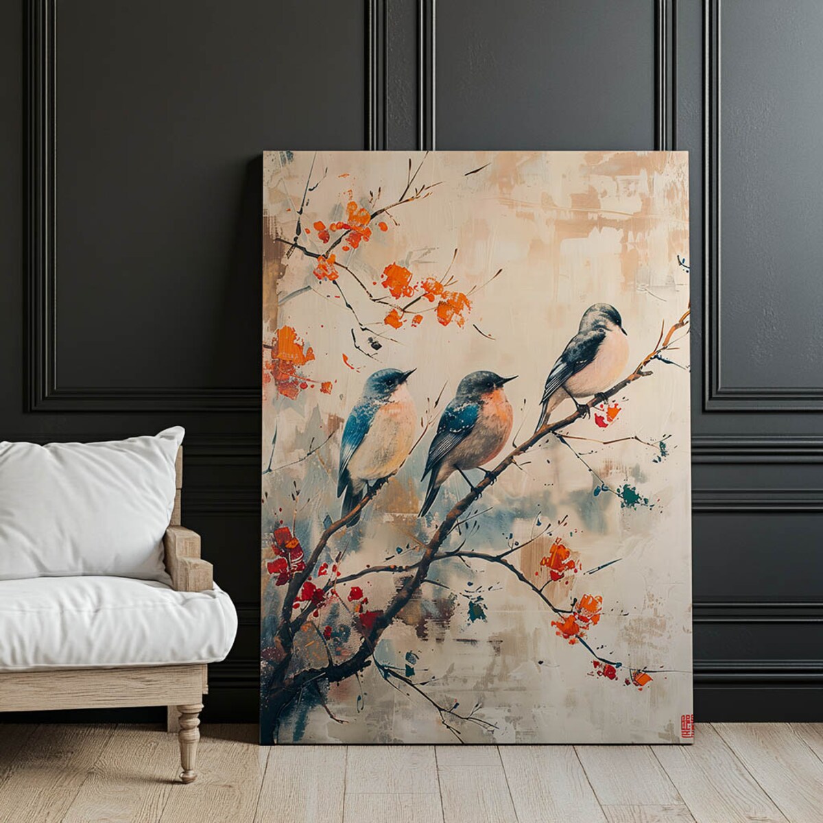 Gałązka Pełna Życia, 50x70 cm, bez ramy, płótno premium na blejtramie