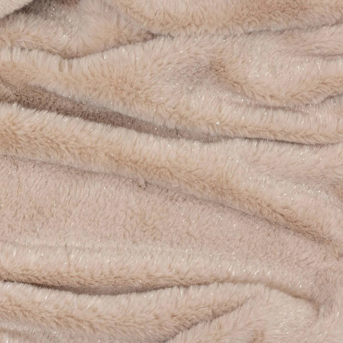 Pled koc pluszowy beżowy ze srebrną nitką 130x180 cm