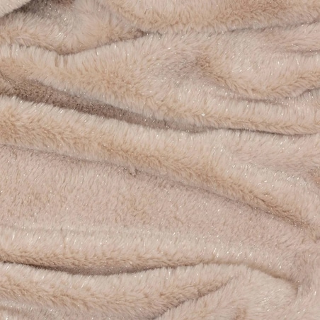 Pled koc pluszowy beżowy ze srebrną nitką 130x180 cm