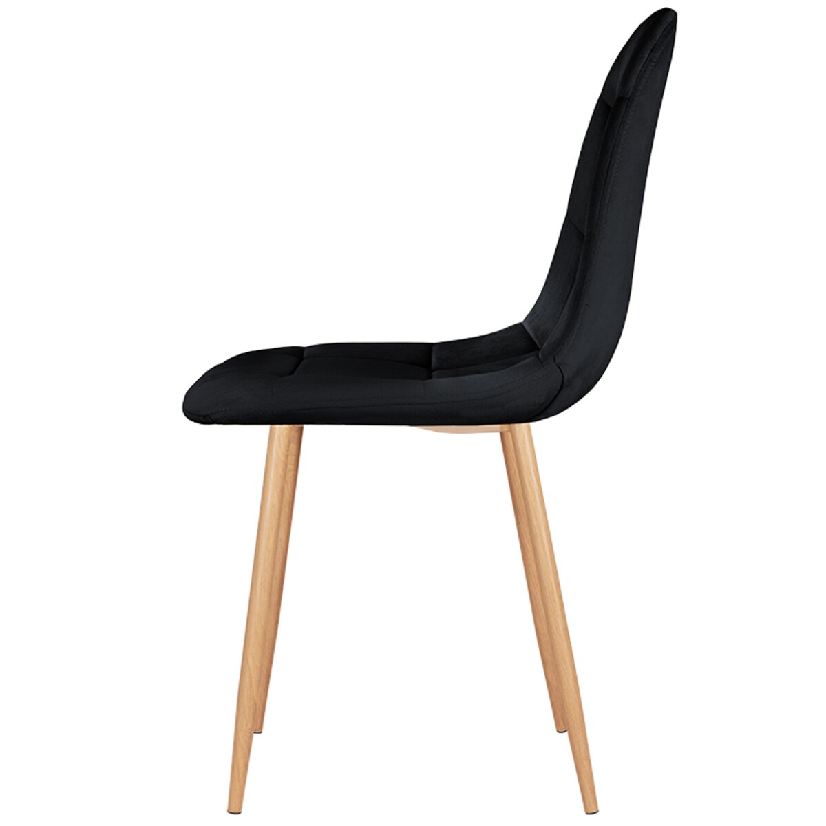 Krzesło tapicerowane czarne welurowe pikowane do salonu jadalni