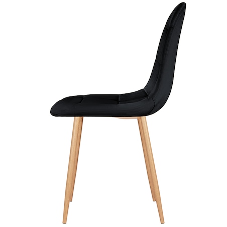 Krzesło tapicerowane czarne welurowe pikowane do salonu jadalni