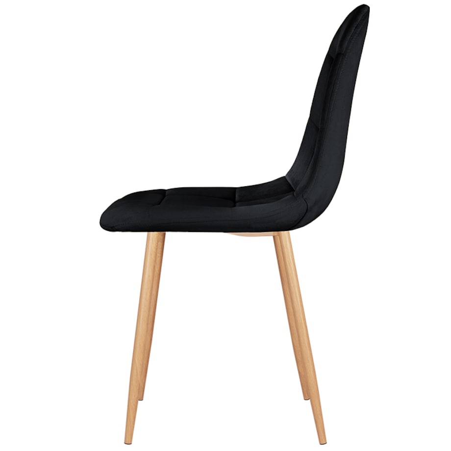 Krzesło tapicerowane czarne welurowe pikowane do salonu jadalni