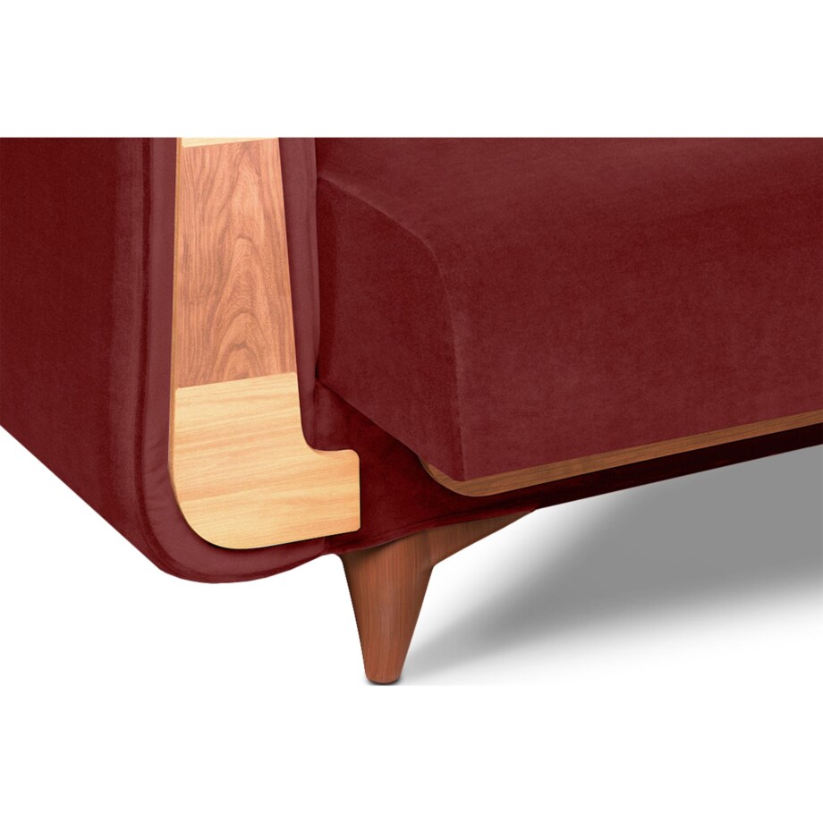 KONSIMO GUSTAVO Sofa rozkładana z czerwonego aksamitu