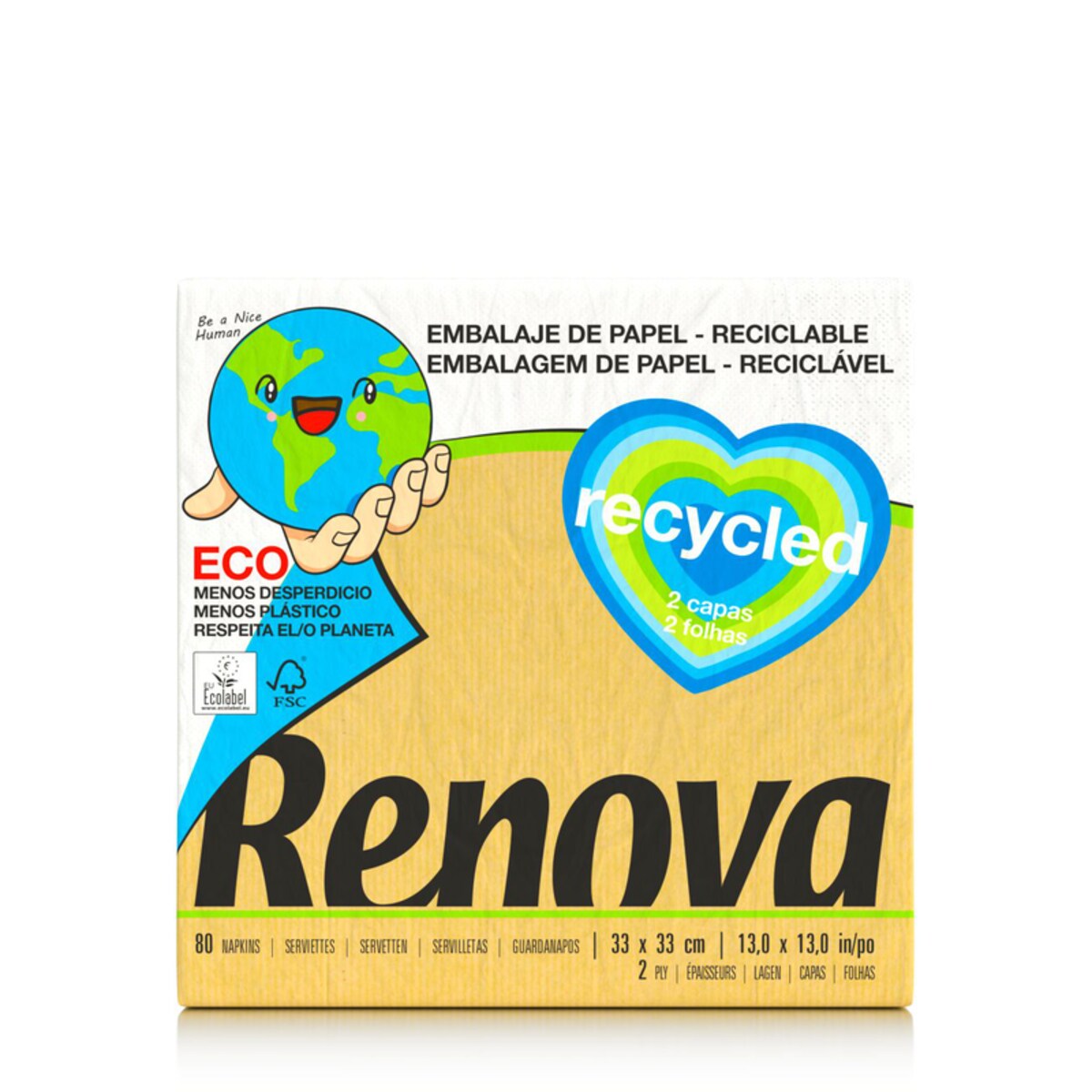 Serwetki Renova RECYCLED 33x33 80szt