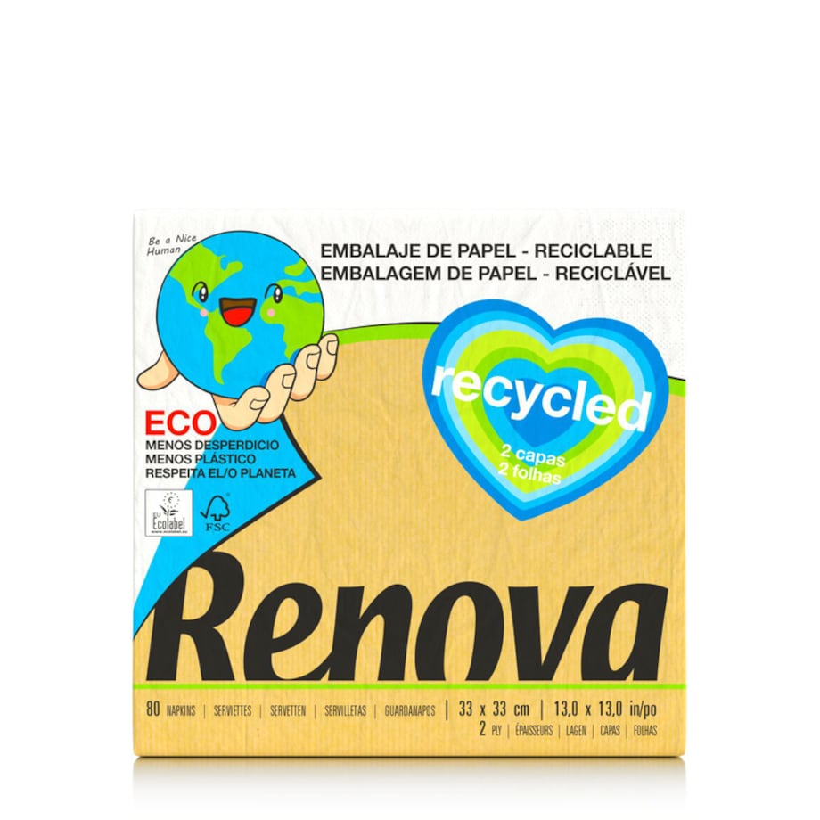 Serwetki Renova RECYCLED 33x33 80szt