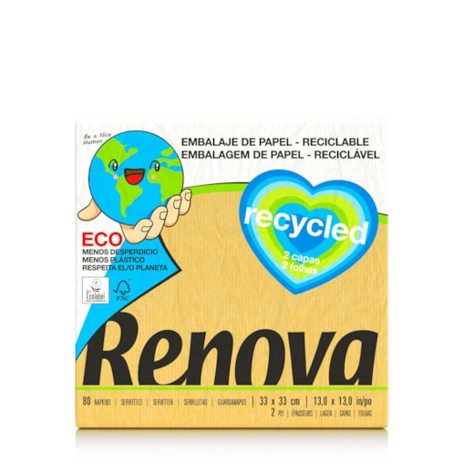 Serwetki Renova RECYCLED 33x33 80szt