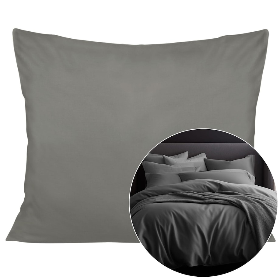 Poszewka satynowa 50x60 kolor Szary