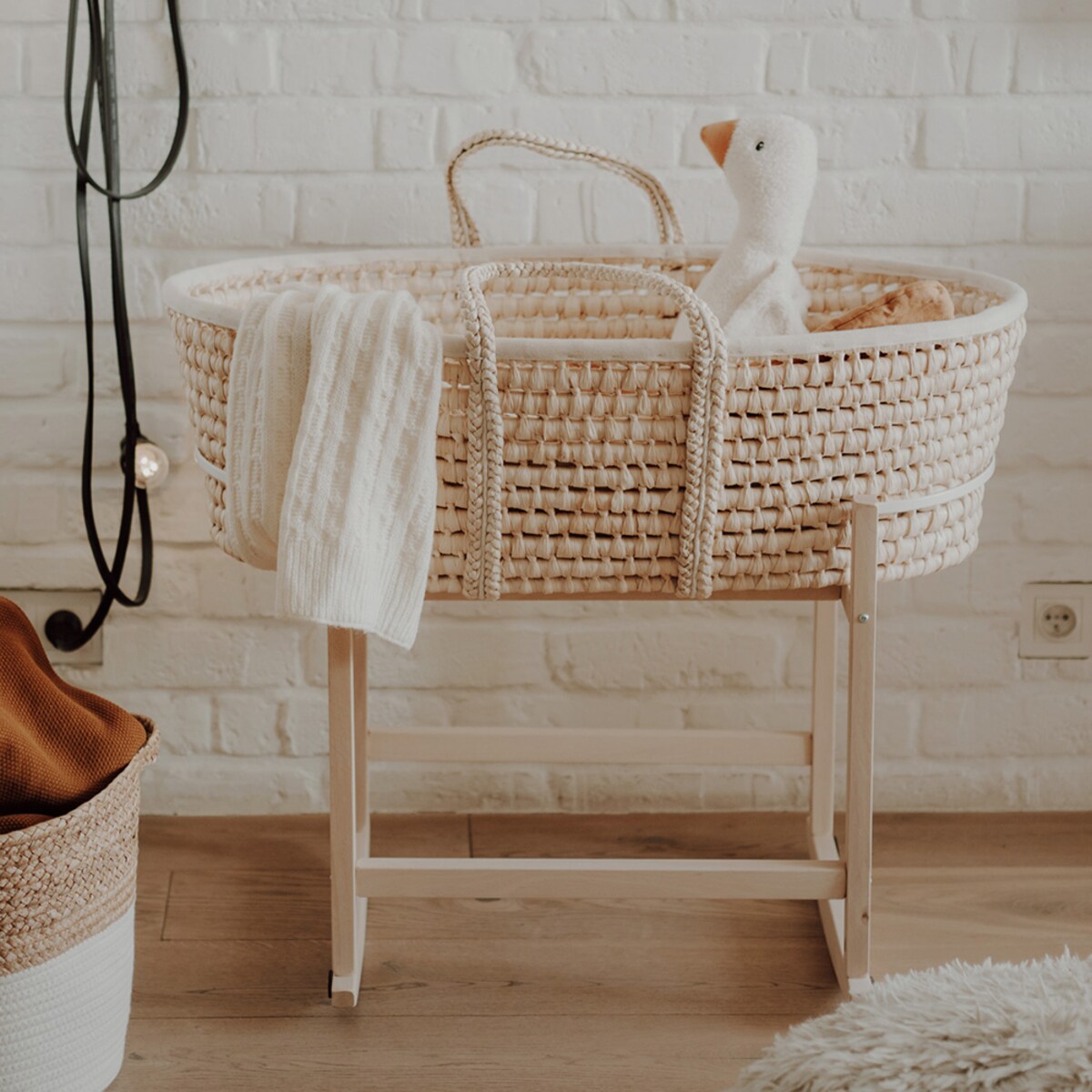 Bujak na kosz Happy Moses - RockingBaby Stand naturalny