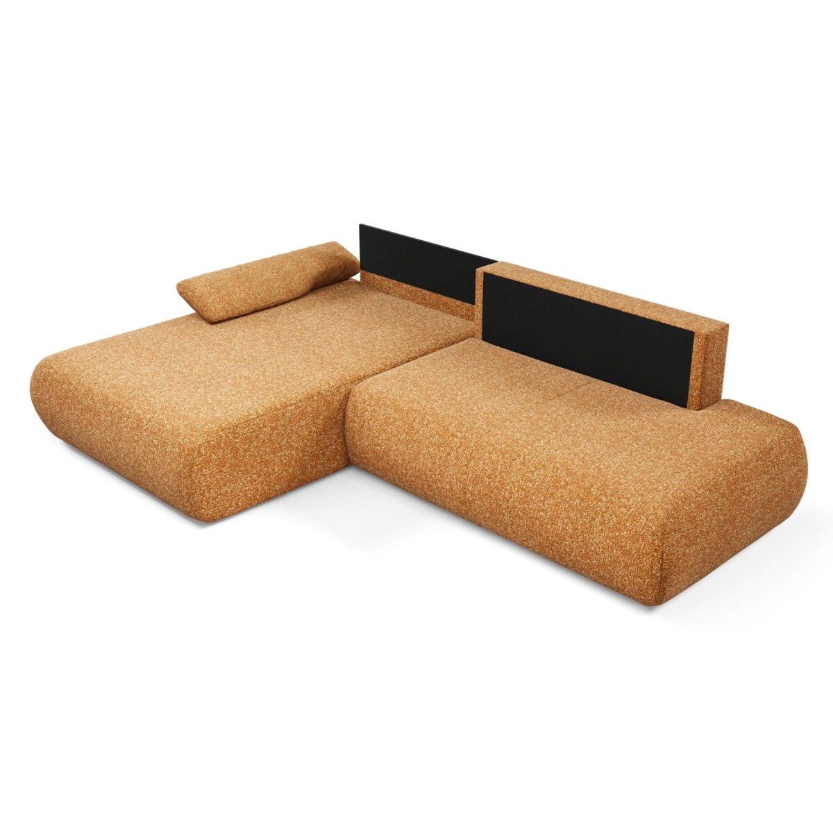 Narożnik rozkładany PENTI z pojemnikiem na pościel, lewy, pomarańczowy