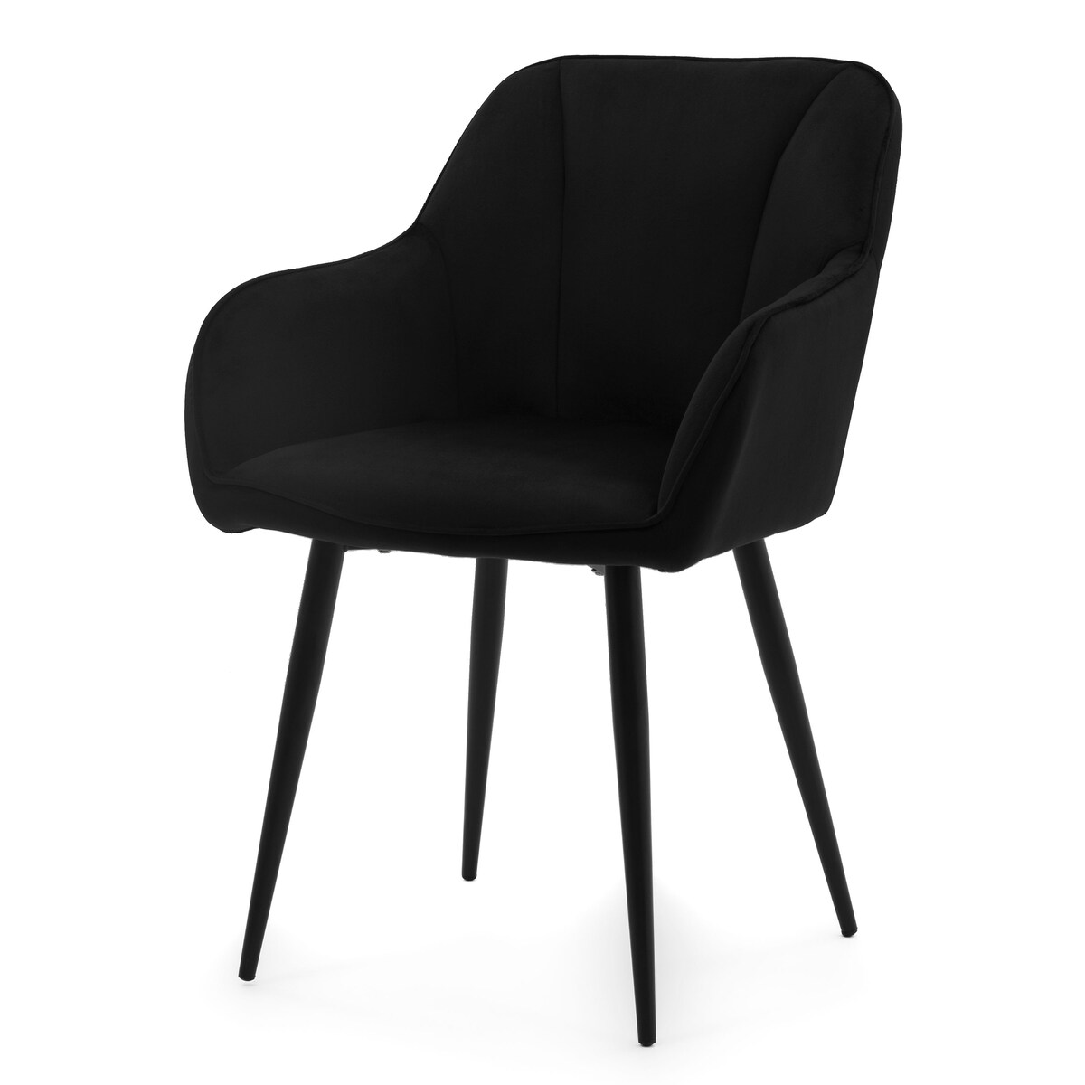 Krzesło tapicerowane welurowe LAGO velvet aksamit czarne