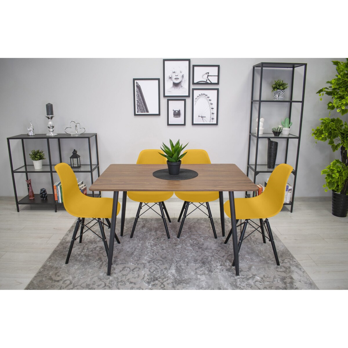 Krzesło Do Jadalni Kuchni Salonu Osaka Musztarda / Nogi Czarne