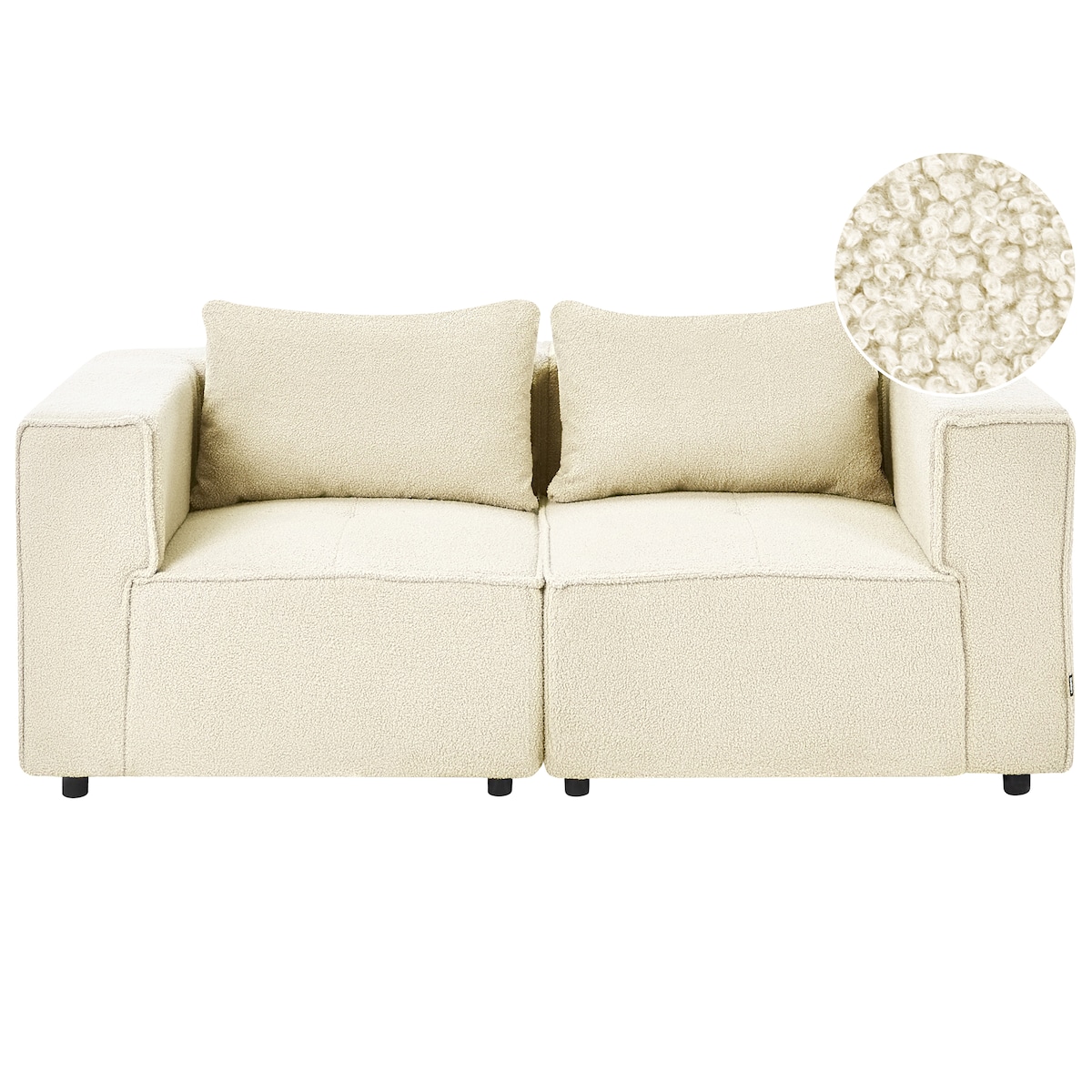 Sofa modułowa dla 2 osób AXEBO Boucle Złamana biel
