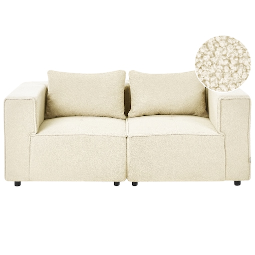 Sofa modułowa dla 2 osób AXEBO Boucle Złamana biel