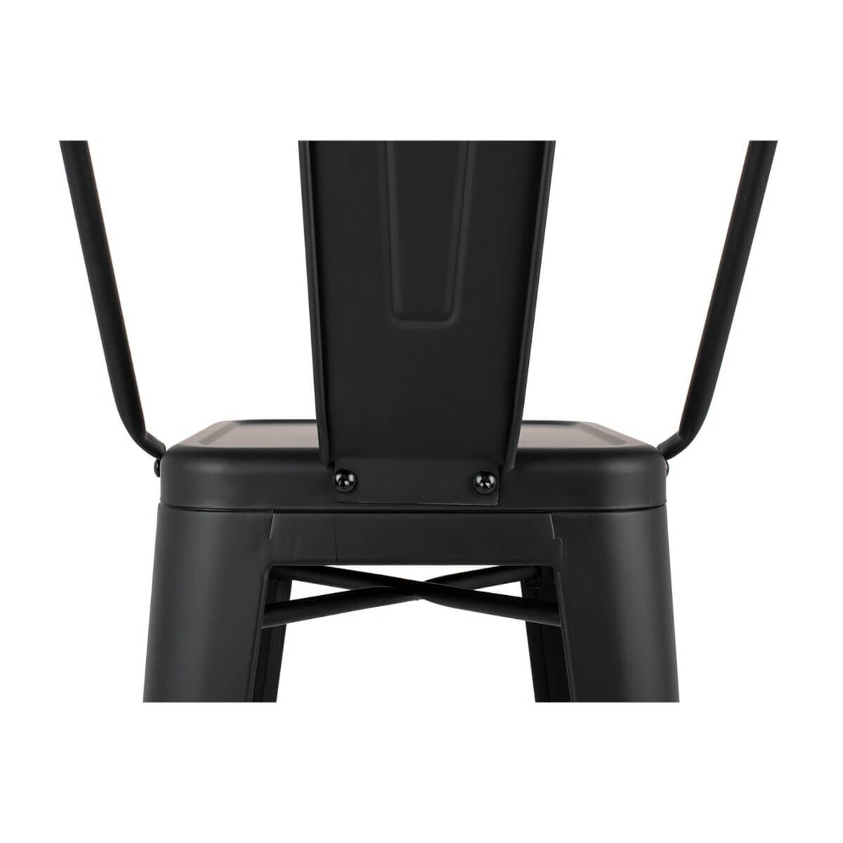 Wysokie krzesełko barowe Tower Big Back z oparciem czarne