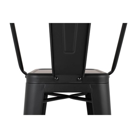 Wysokie krzesełko barowe Tower Big Back z oparciem czarne