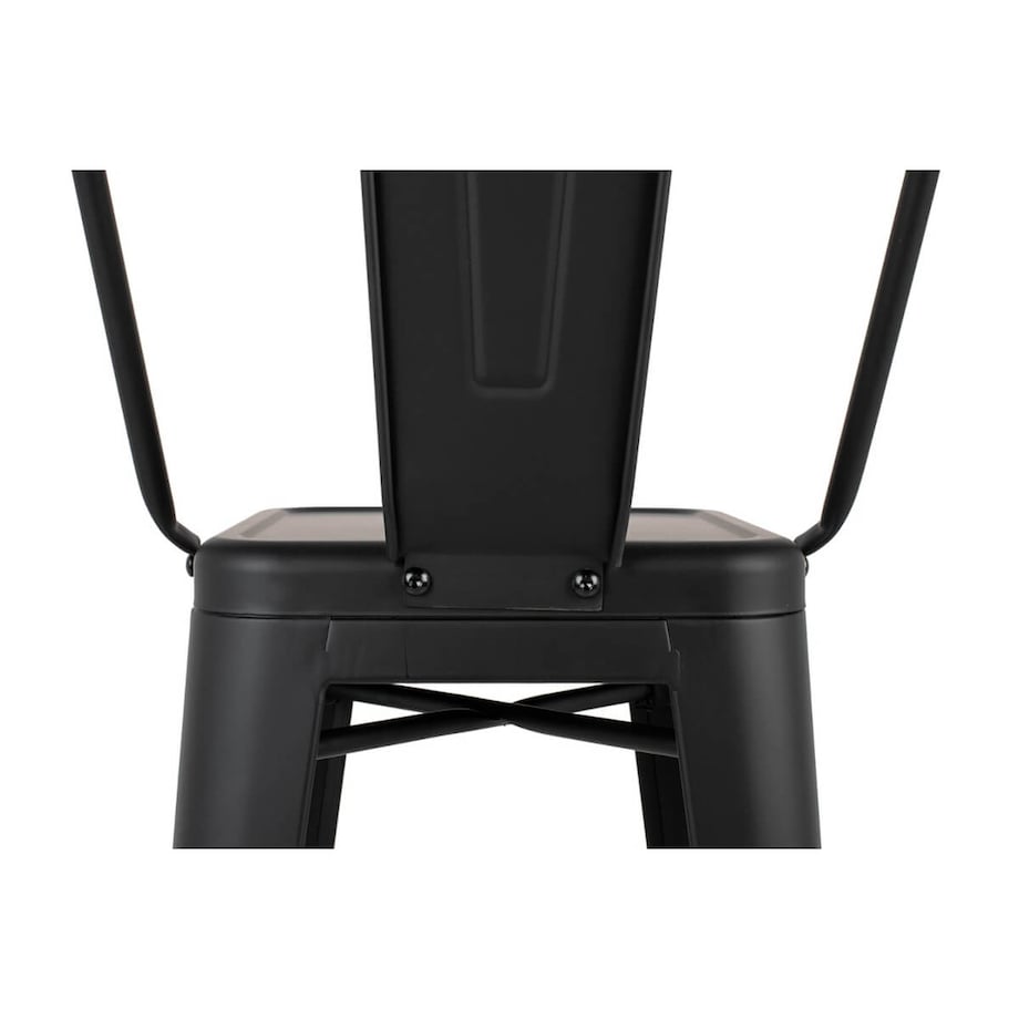 Wysokie krzesełko barowe Tower Big Back z oparciem czarne