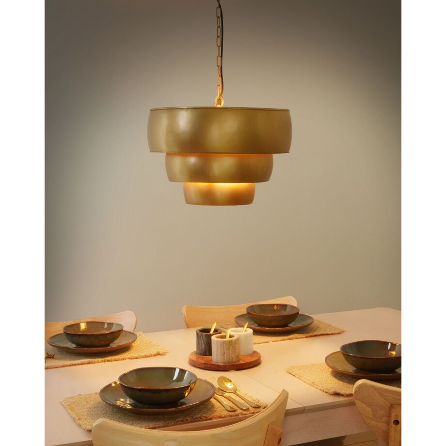 Lampa wisząca metalowa złota MBANGO