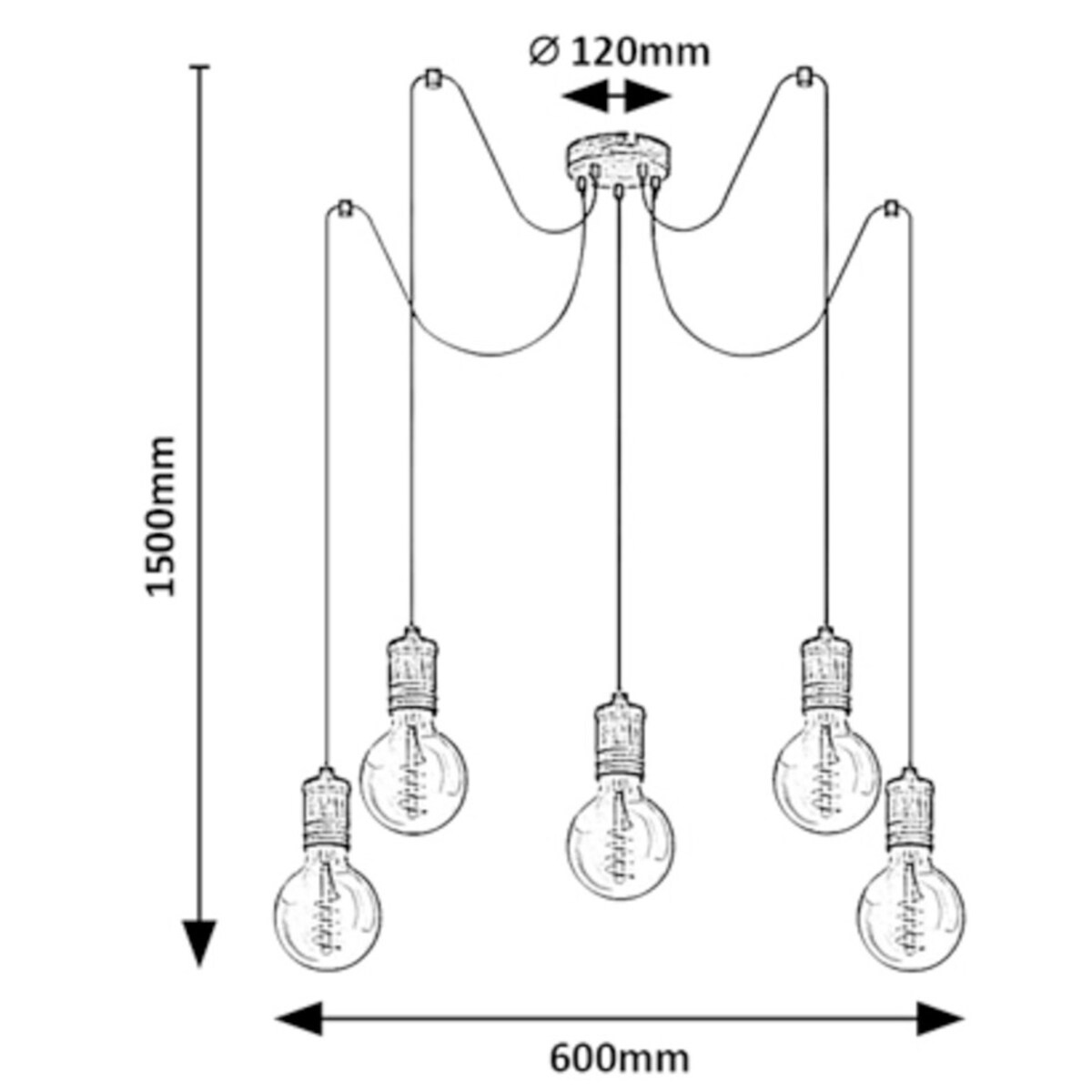 Wisząca lampa loft Fidel 3218 oprawki na żarówki pająk złoto antyczne