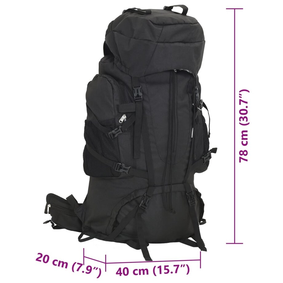 vidaXL Plecak turystyczny, czarny, 80 L, tkanina Oxford