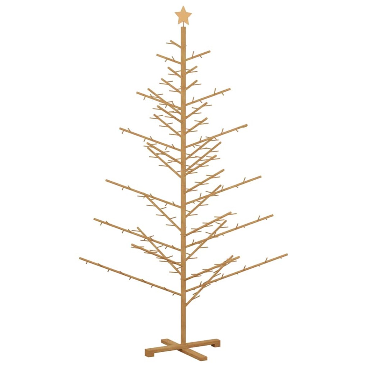 vidaXL Drewniana choinka z podstawą Brązowy 210 cm Lite drewno sosnowe