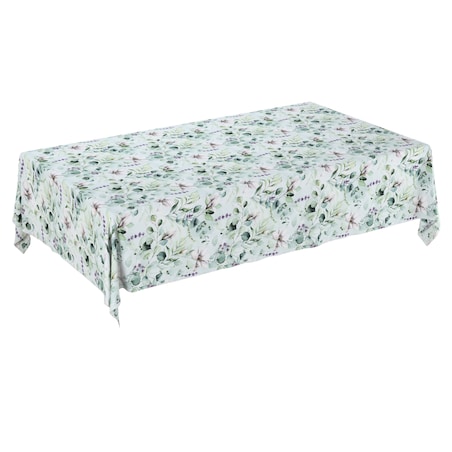 Obrus prostokątny 100 x 100 cm magnolie na miętowym tle