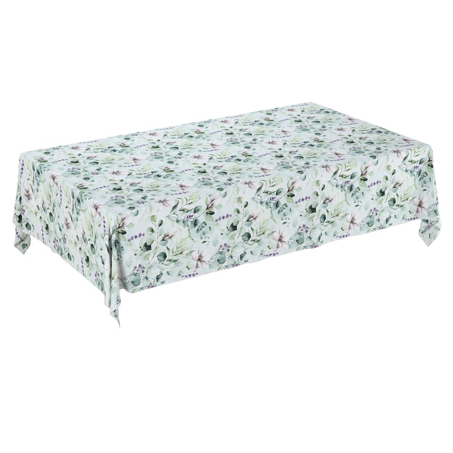 Obrus prostokątny 100 x 100 cm magnolie na miętowym tle