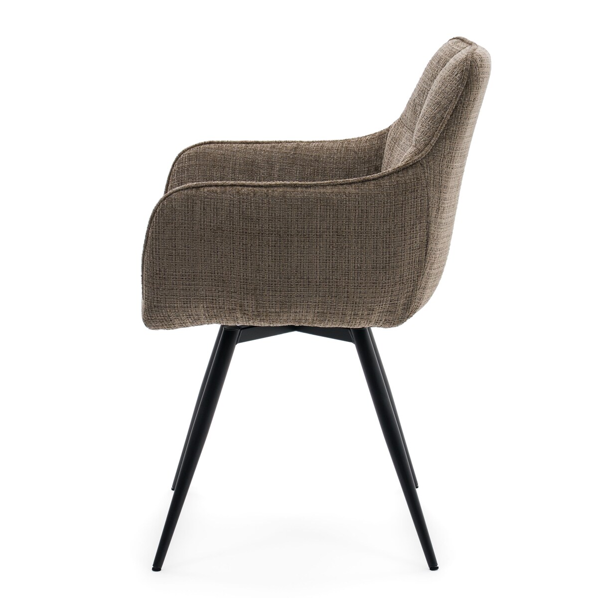 Krzesło tapicerowane obrotowe szenilowe do salonu QUATTRO brązowe