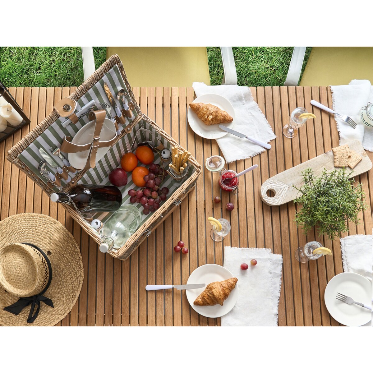 Kosz piknikowy CLEMENTINE Plecionka Naturalny