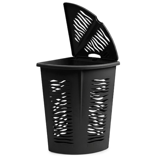 Kosz Na Panie Bieliznę Ubrania Do Łazienki Narożny Plastikowy Antracyt 45 L