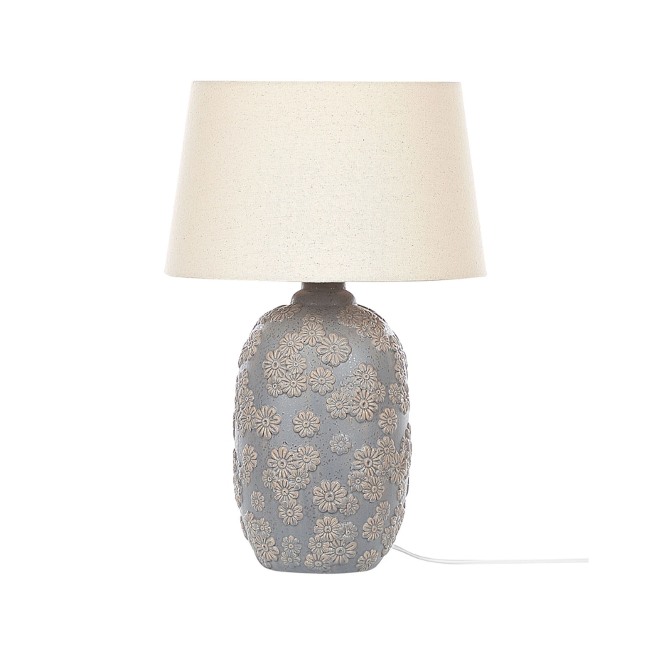 Lampa stołowa ceramiczna szaro-beżowa FERREY