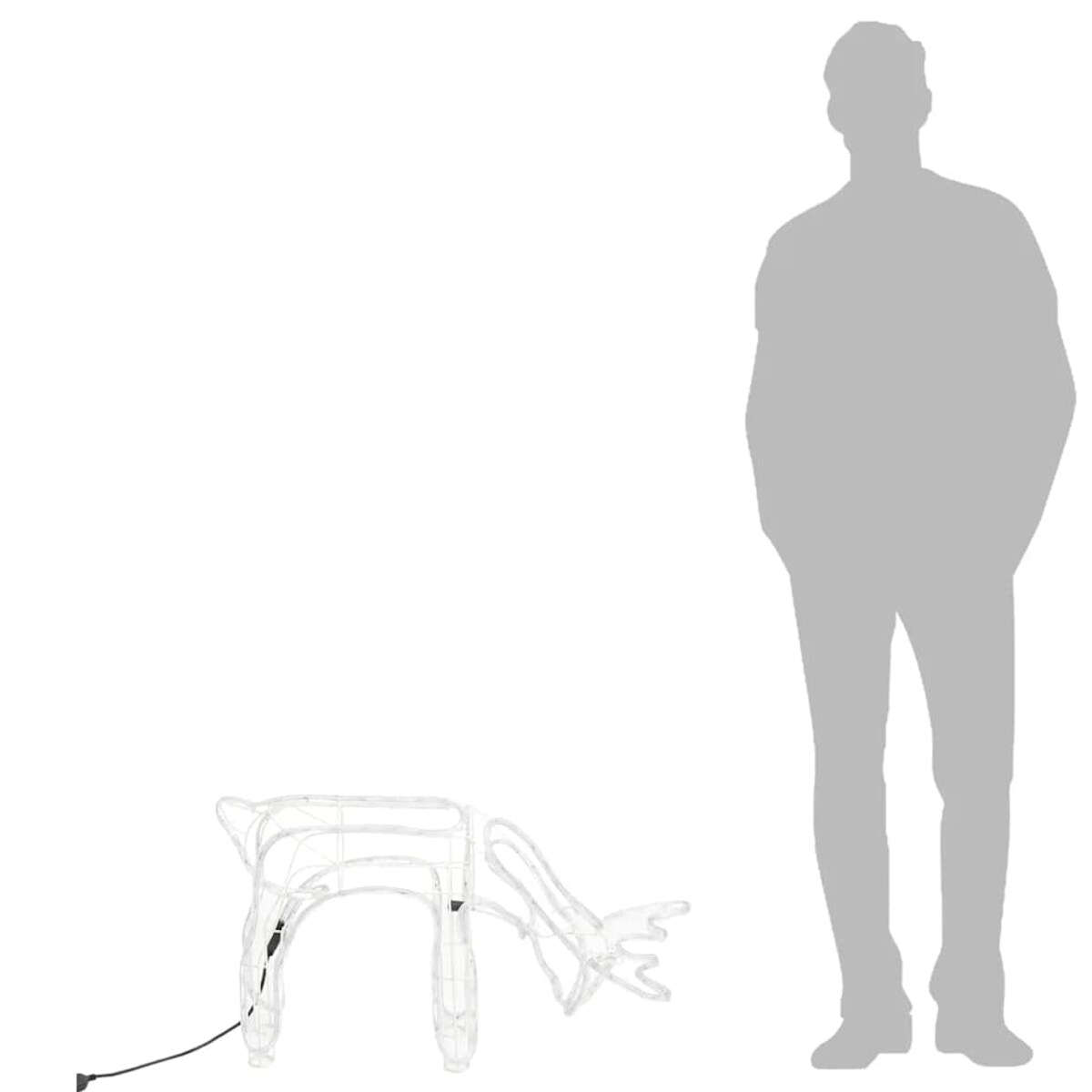 vidaXL Świąteczna dekoracja w kształcie renifera, ciepła biel