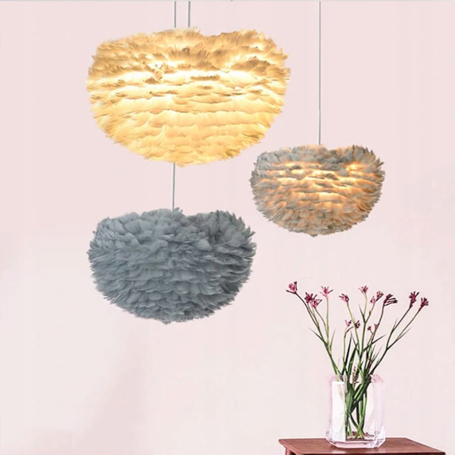 Lampa Sufitowa Wisząca Glamour Pióra Kolory Nordic