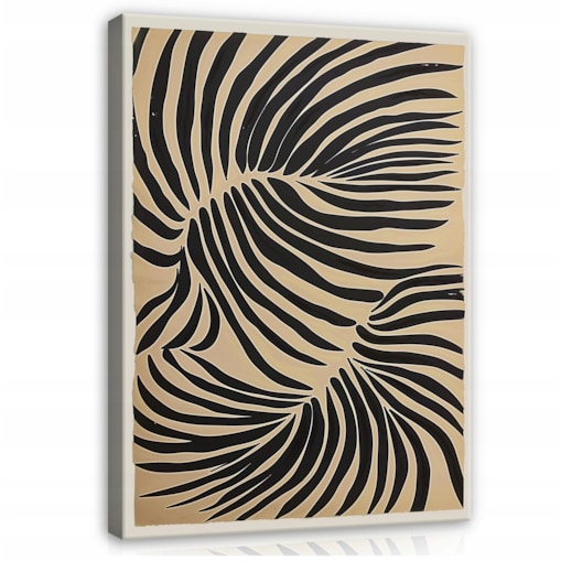 OBRAZ BOHO LIŚCIE BRĄZOWY NA PŁÓTNIE ŚCIANĘ DO SYPIALNI SALONU 40x30