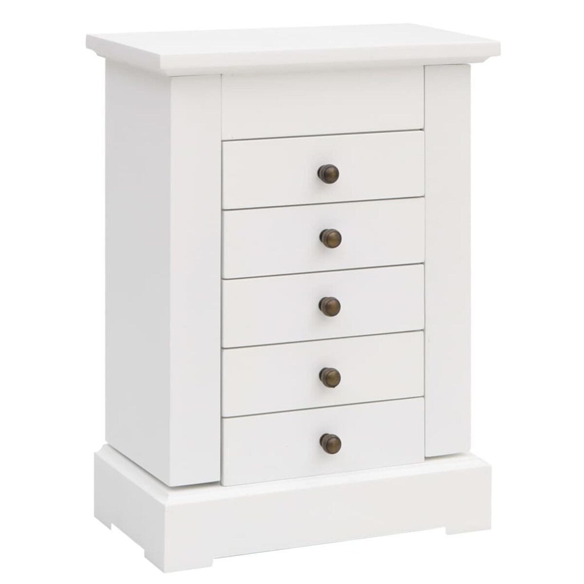 vidaXL Szafka na biżuterię z lustrem, MDF, 25 x 13,5 x 34 cm