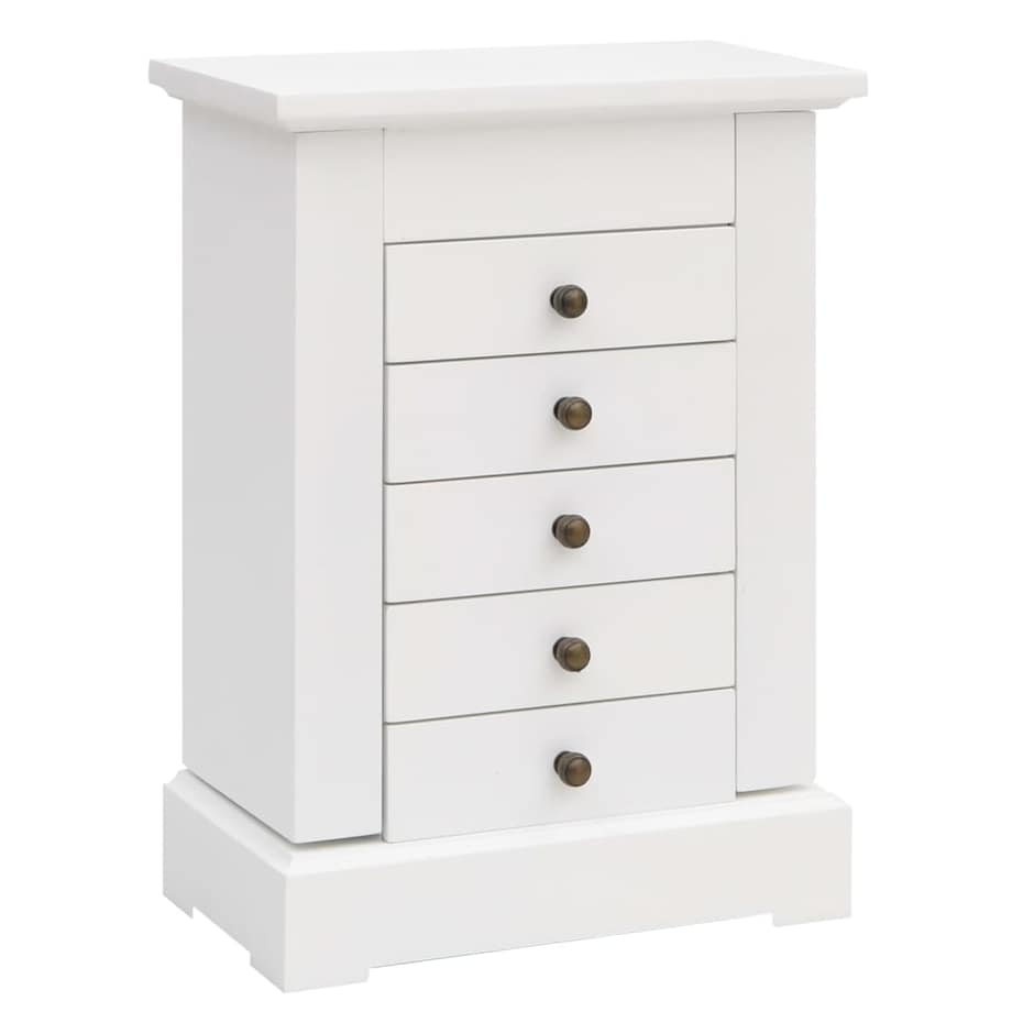 vidaXL Szafka na biżuterię z lustrem, MDF, 25 x 13,5 x 34 cm