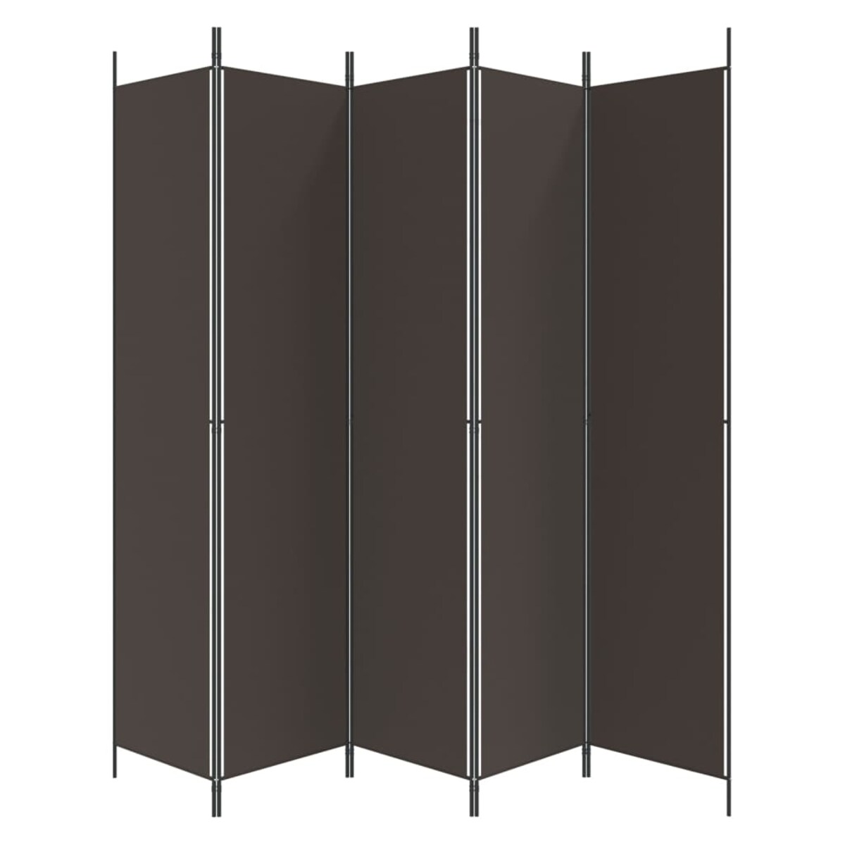 vidaXL Parawan 5-panelowy, brązowy, 250x220 cm, tkanina