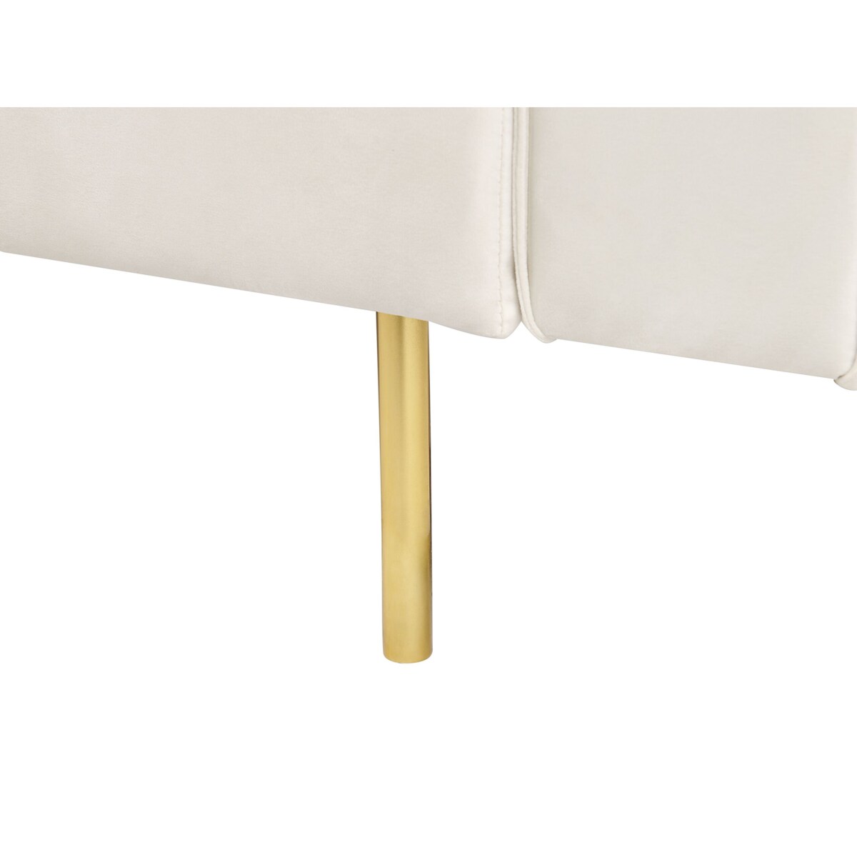 Sofa rozkładana welurowa złamana biel VISNES